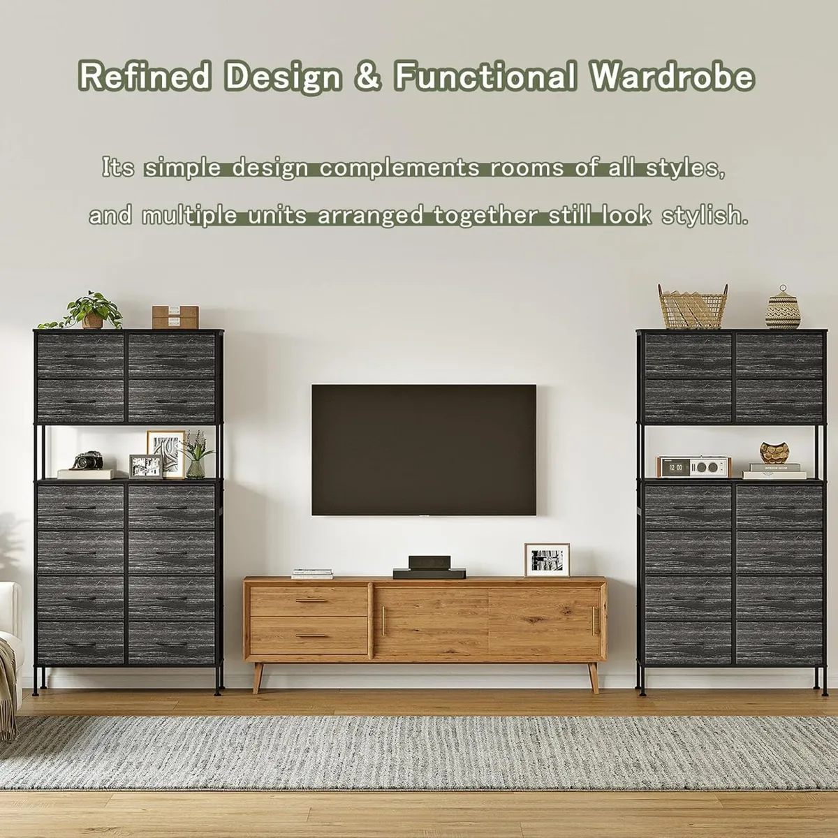 Tall Chest of 12 Drawers Bedroom Storage Cabinet - Image 4