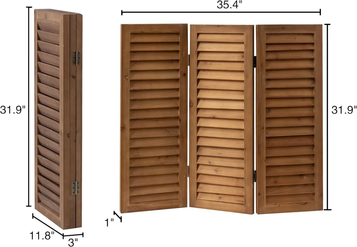 3 Panel Short Folding Room Divider 81CM - Image 2