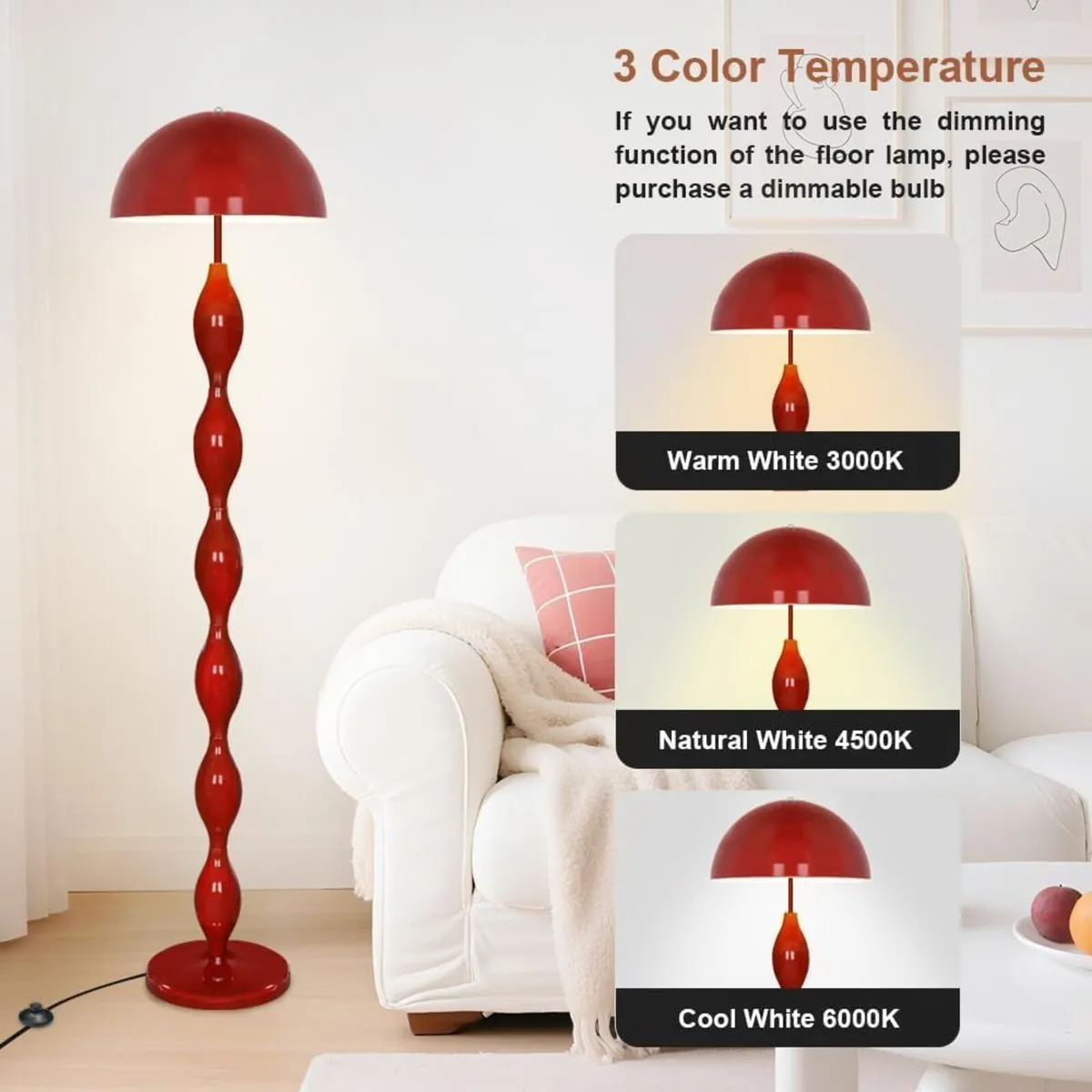 Floor Lamp Creative Mushroom Tall Lamps for Living - Image 2