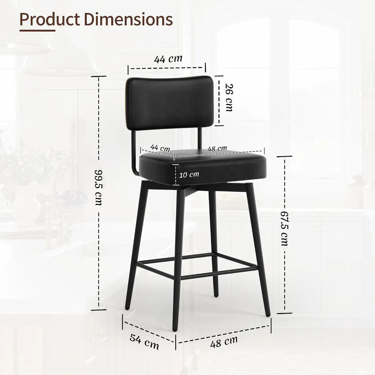 Bar Stools Swivel Breakfast Barstools Kitchen - Image 2