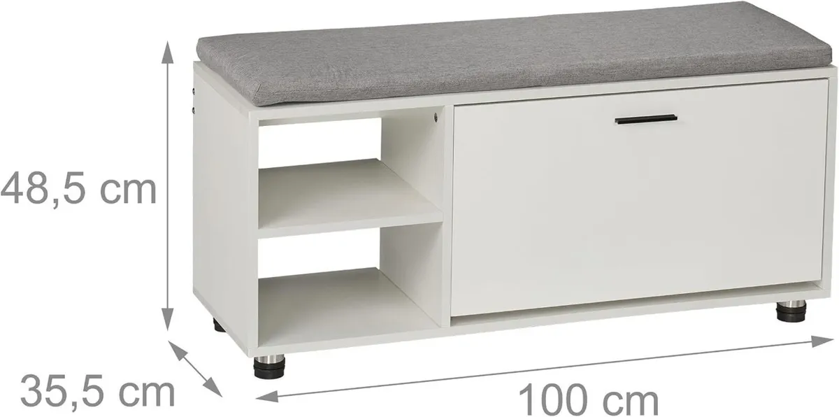Shoe Bench Cabinet 2-Piece Set Footwear Storage - Image 3
