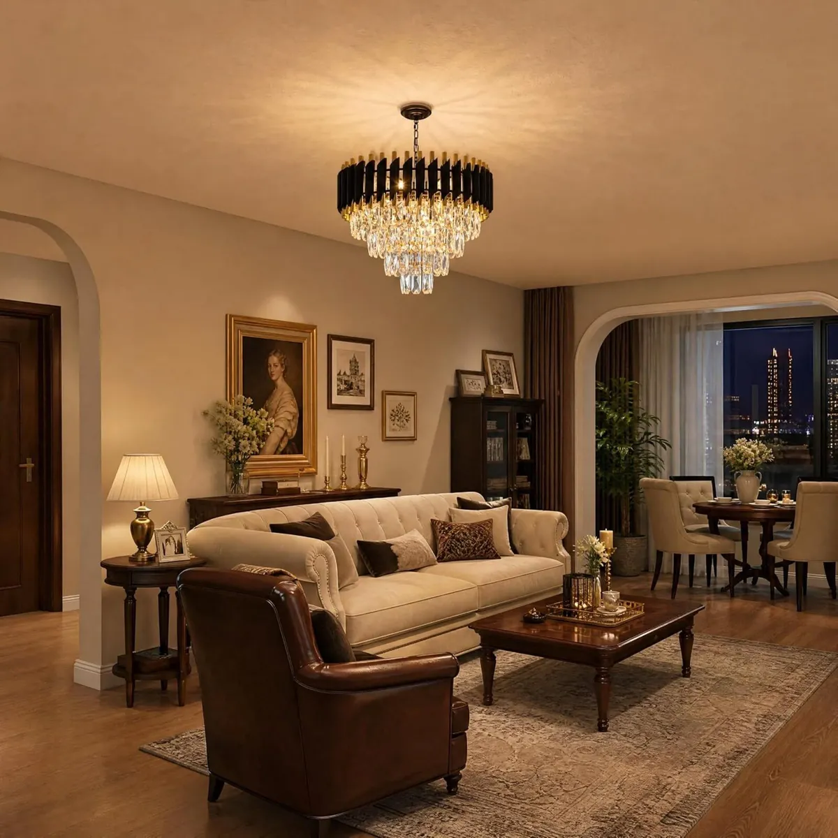 Modern and Crystal Flush Mount Chandelier 7-Light - Image 2