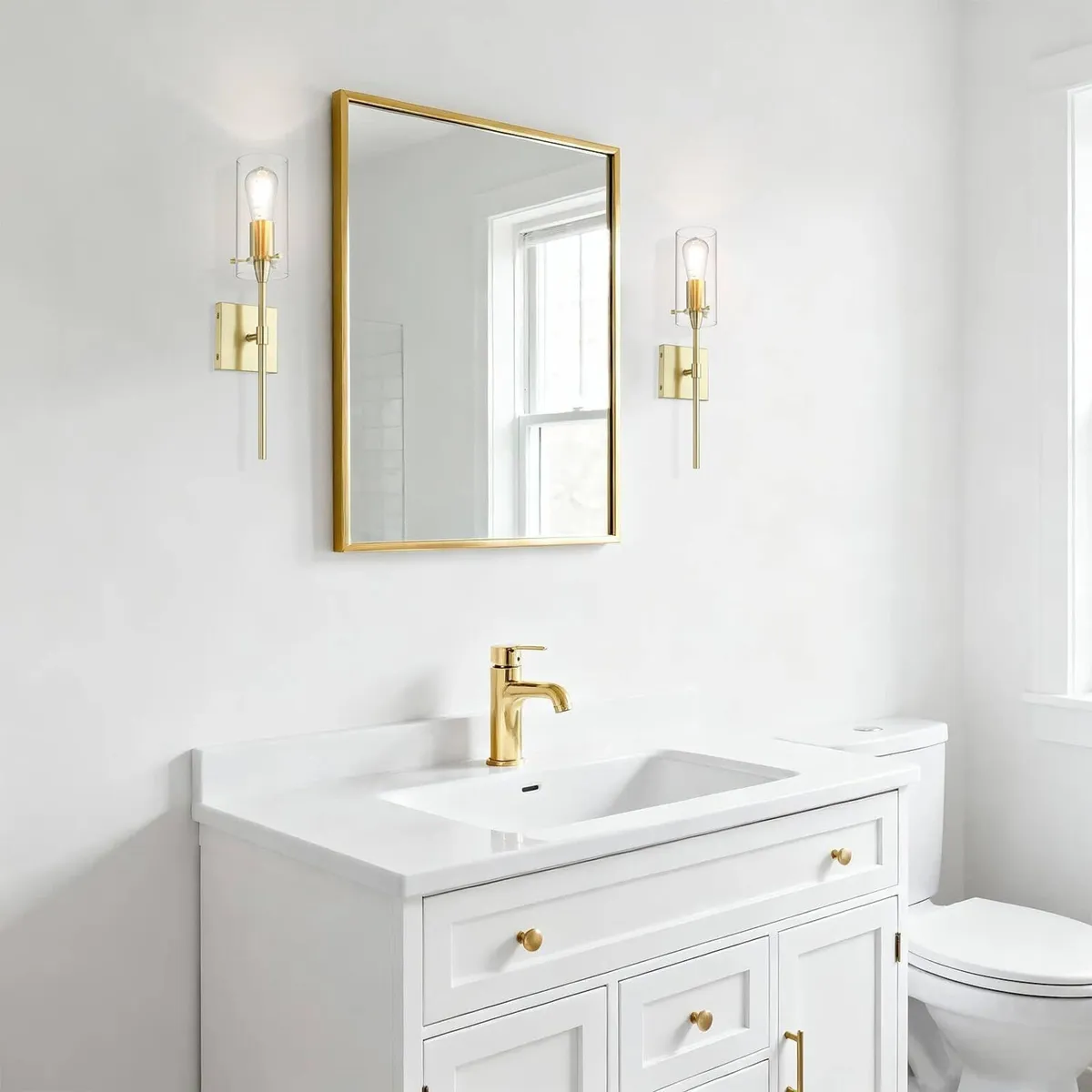 Bathroom Wall Lights Clear Glass Shade - Image 3
