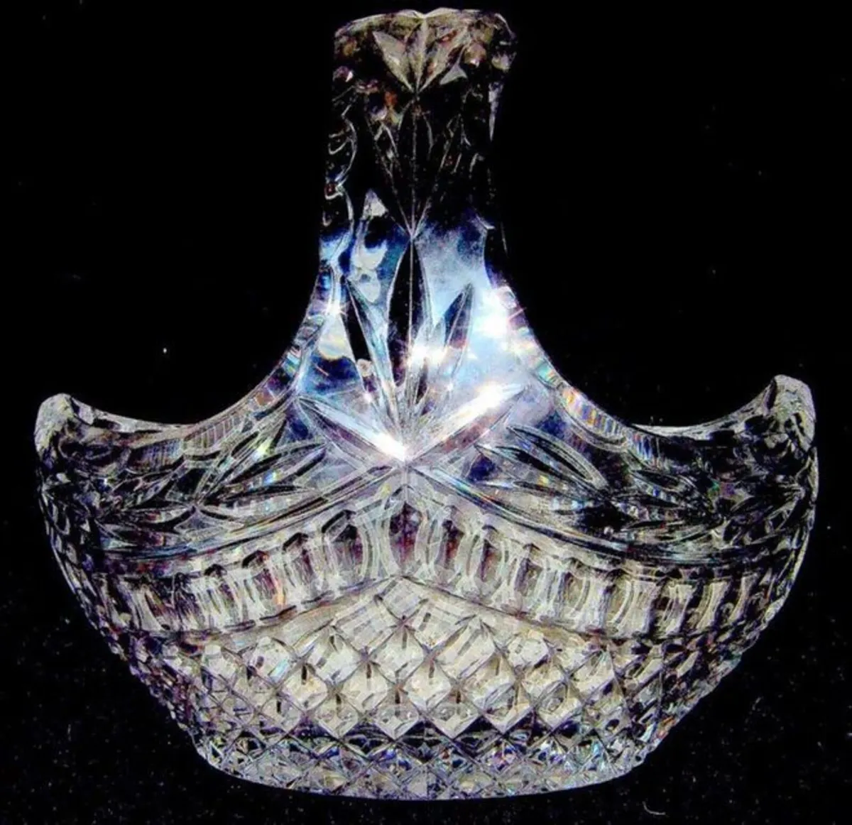 Vintage Harrods Heavy Cut Lead Crystal Basket - Image 4