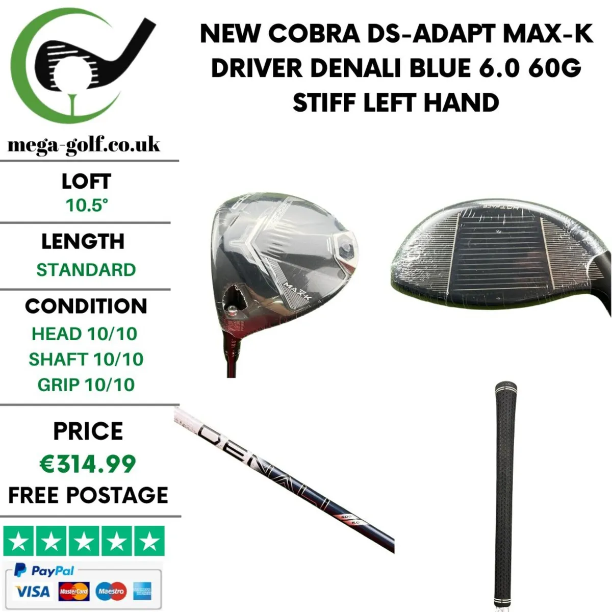 New Cobra Ds-Adapt Max-K Driver / 10.5° / Stiff - Image 1