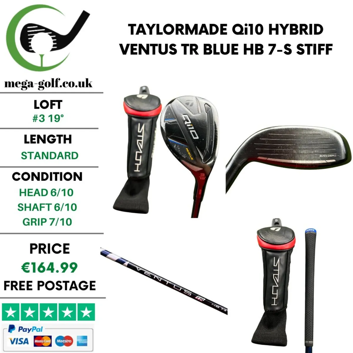 Taylormade Qi10 Hybrid / #3 19° / Stiff - Image 1
