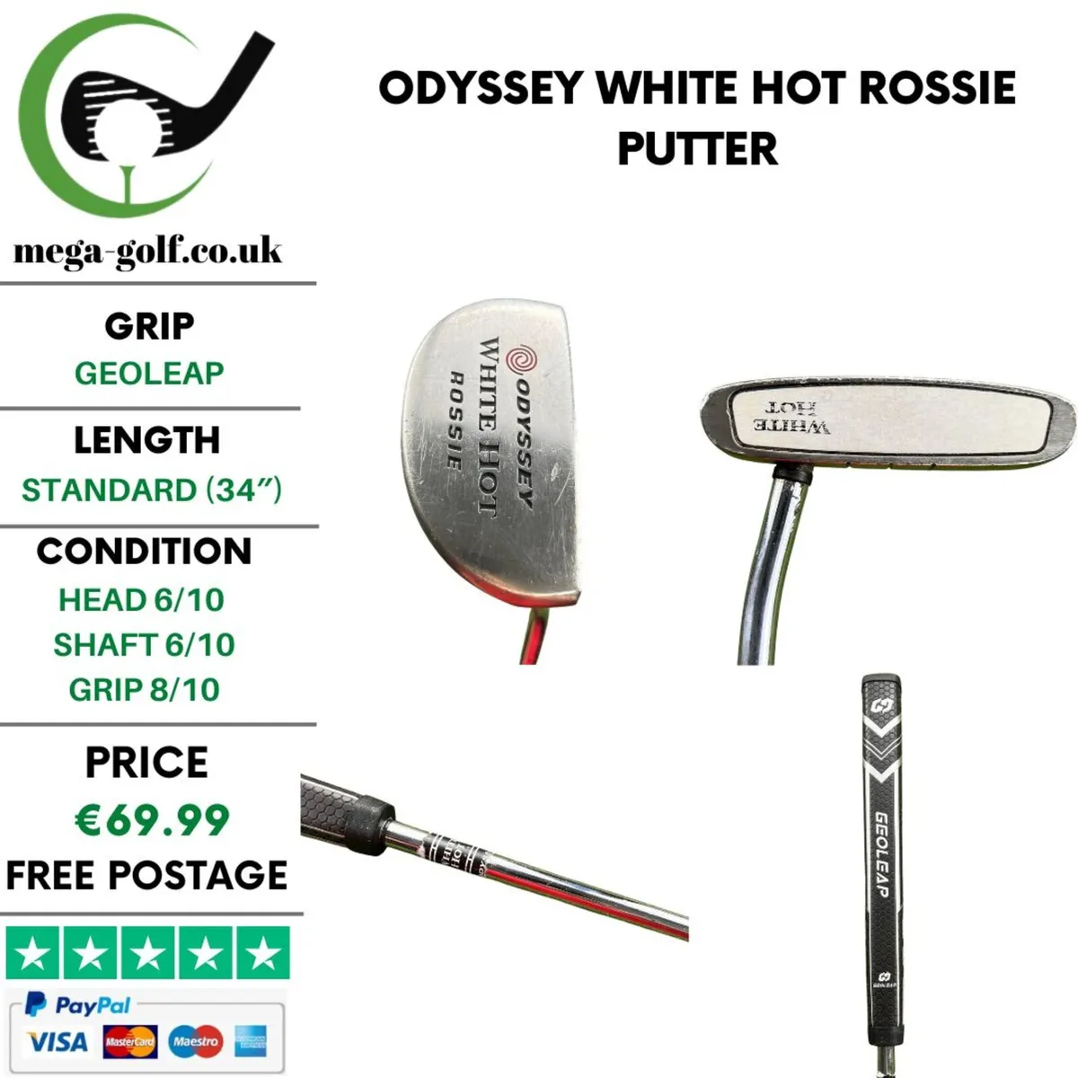 Odyssey White Hot Rossie Putter / 34" - Image 1