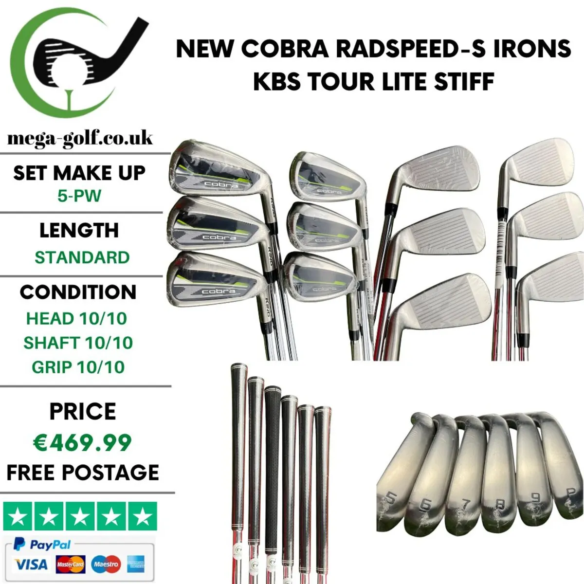 New Cobra Radspeed-S Irons / 5-Pw / Stiff - Image 1