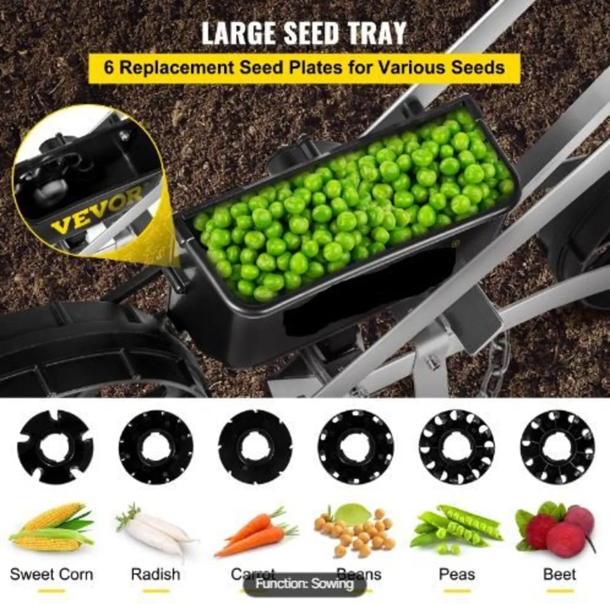 Garden Seeder, Metal Precision Garden Push Seeder - Image 4