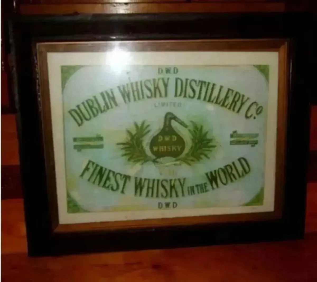 Vintage D.W.D. Dublin Whisky Distillery Framed Ad - Image 4