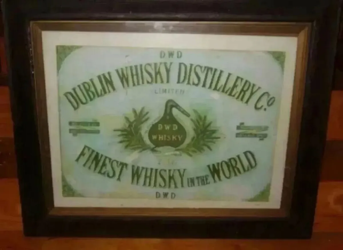 Vintage D.W.D. Dublin Whisky Distillery Framed Ad - Image 3