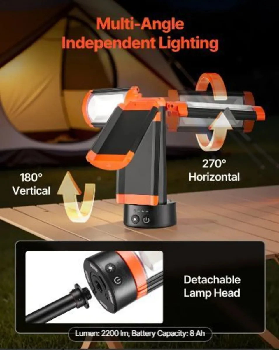 LED Work Light with Stand, 8Ah, Rechargeable - Image 2