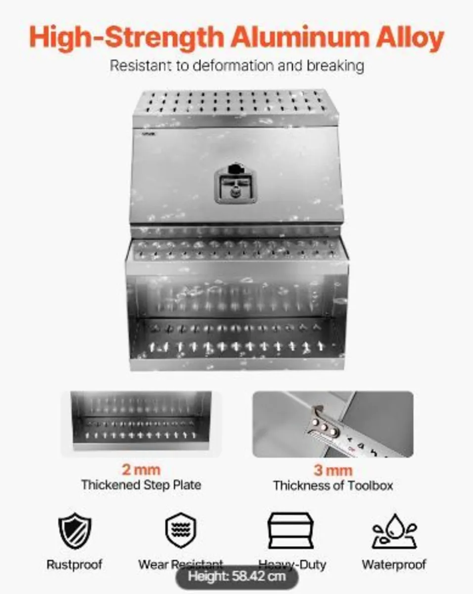 Semi-Truck Step Tool Box, 610 x 695 x 645 mm - Image 3