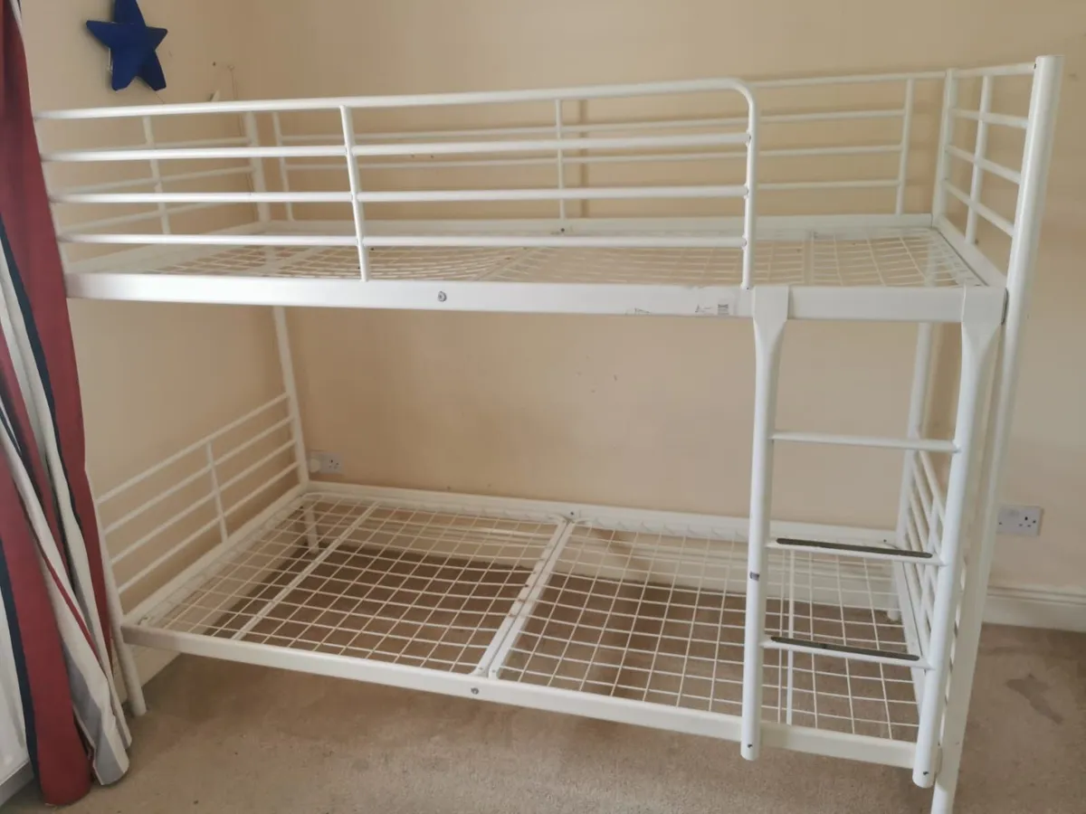 White Bunk Bed Frame - Image 1