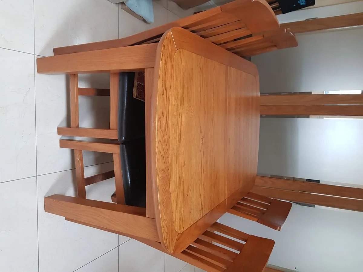 Dining Table (Oak) Plus chairs - Image 4