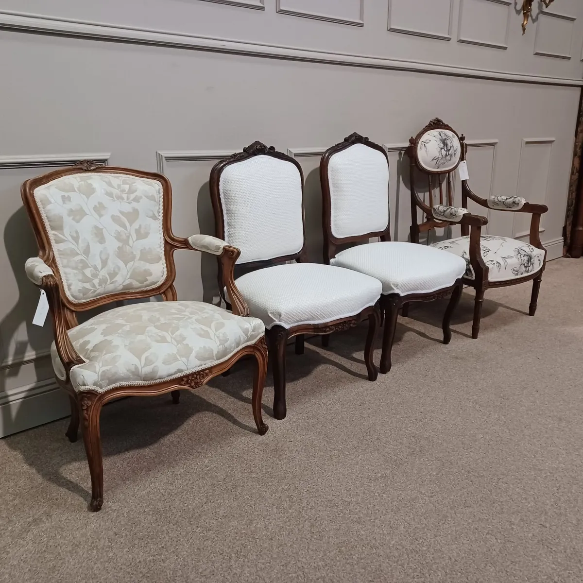 Four restored chairs with new upholstery - Image 3