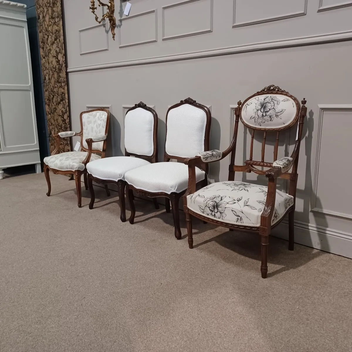 Four restored chairs with new upholstery - Image 2
