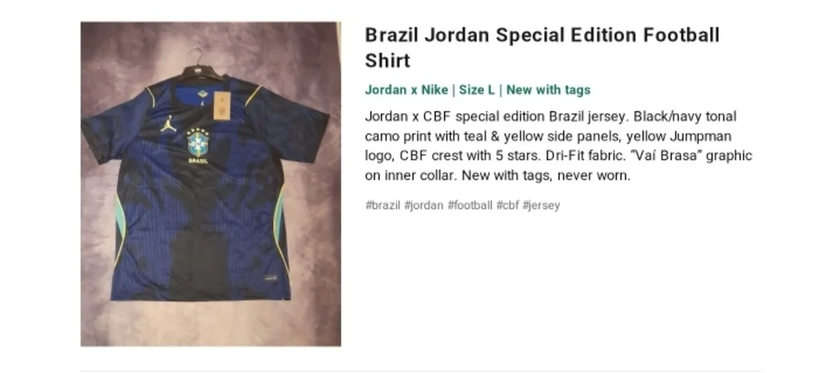 Brazil Nike x Jordan special jersey - Image 1