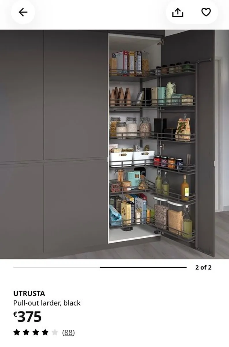 Ikea pantry pull out larder Metod Utrusta black brand new in box