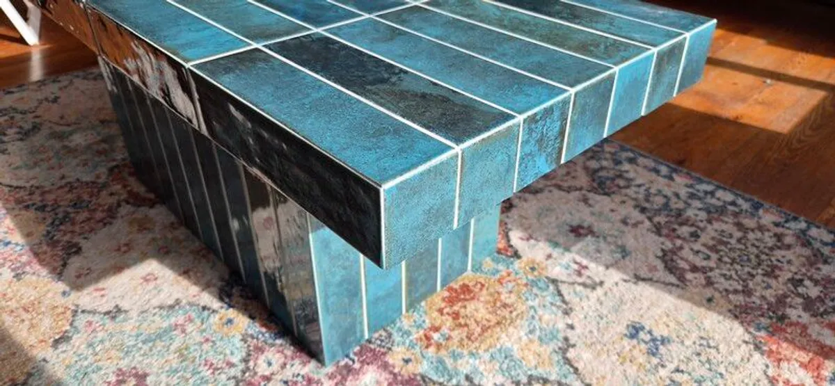 Bespoke handmade one off tiled Coffee Table - Image 2