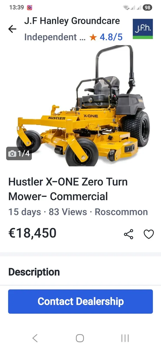 Hustler X-One 54" zero turn - Image 2