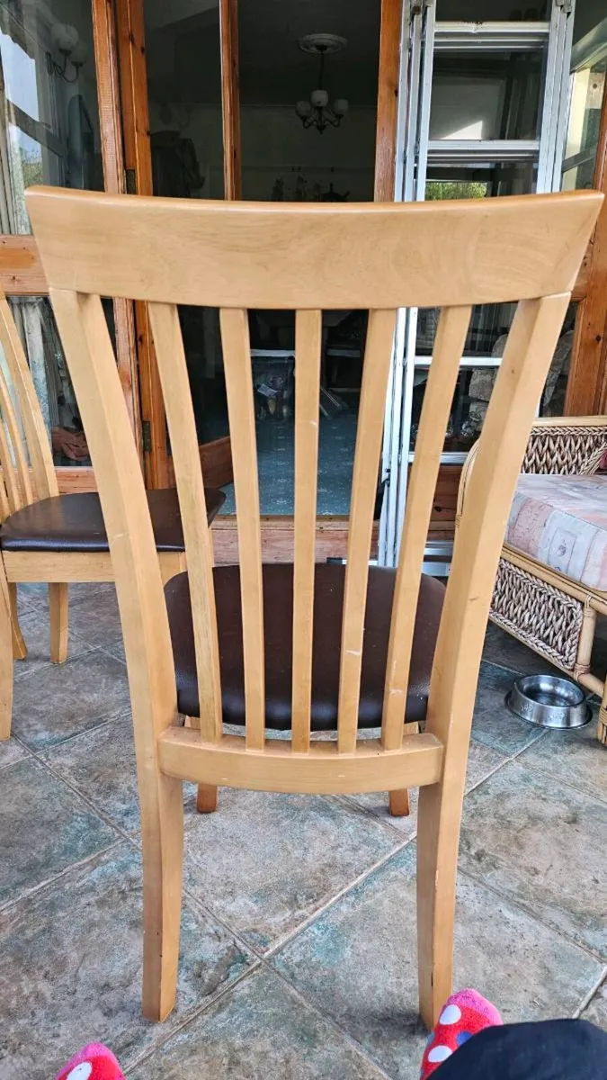 4x Beech dining chairs - Image 2