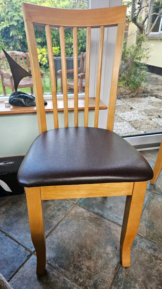 4x Beech dining chairs - Image 3