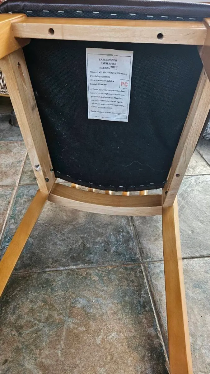 4x Beech dining chairs - Image 4