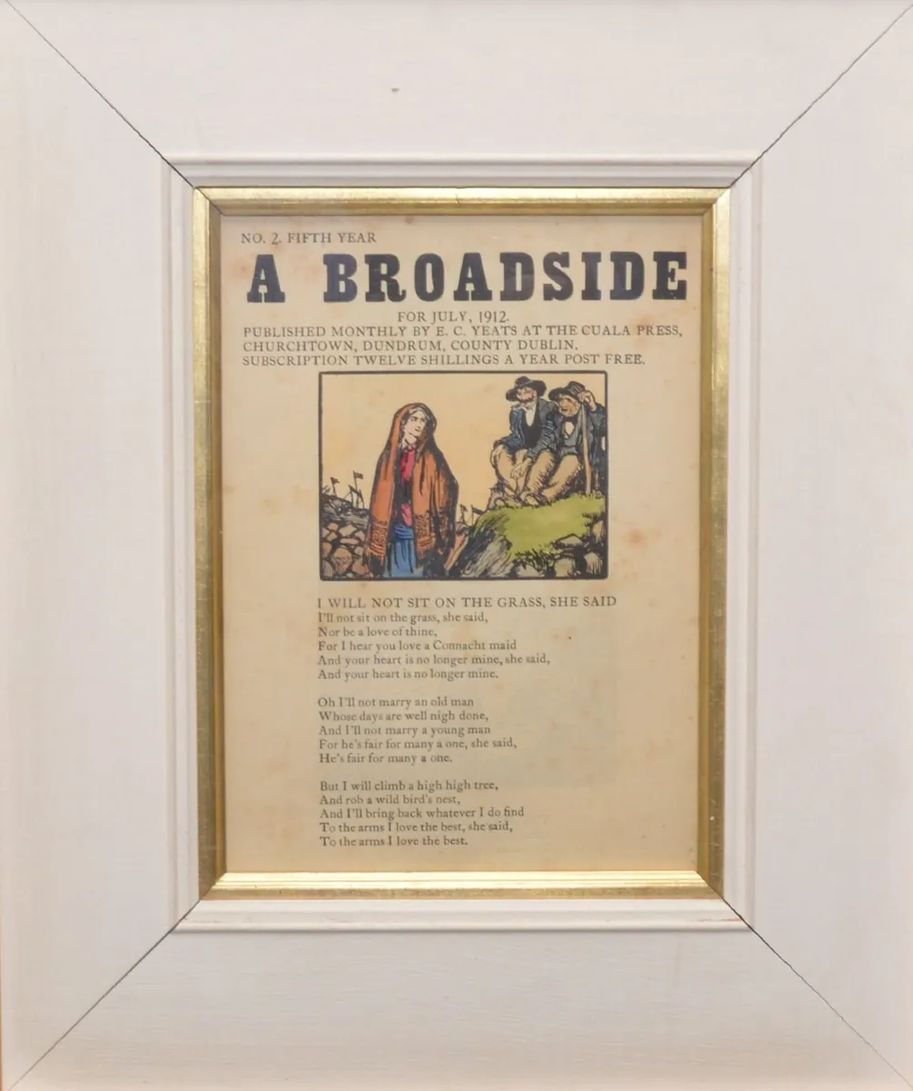 Jack B Yeats Hand Coloured Broadside Print 1912 - Image 1