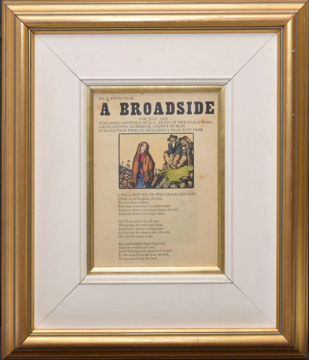 Jack B Yeats Hand Coloured Broadside Print 1912 - Image 2