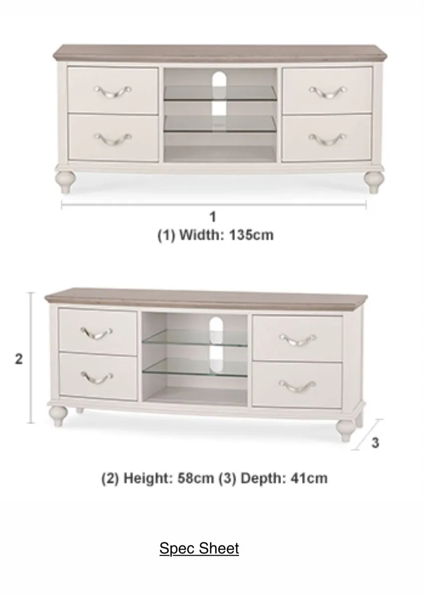 Montreux Grey Washed Lamp Table/Console/TV Unit - Image 3
