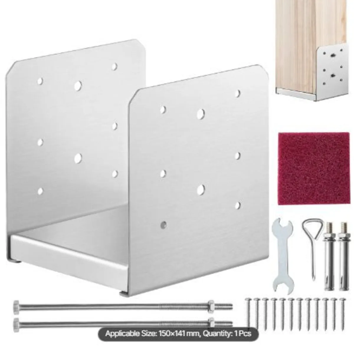 152.4x152.4 Post Base, 1Pcs Stainless Steel - Image 4