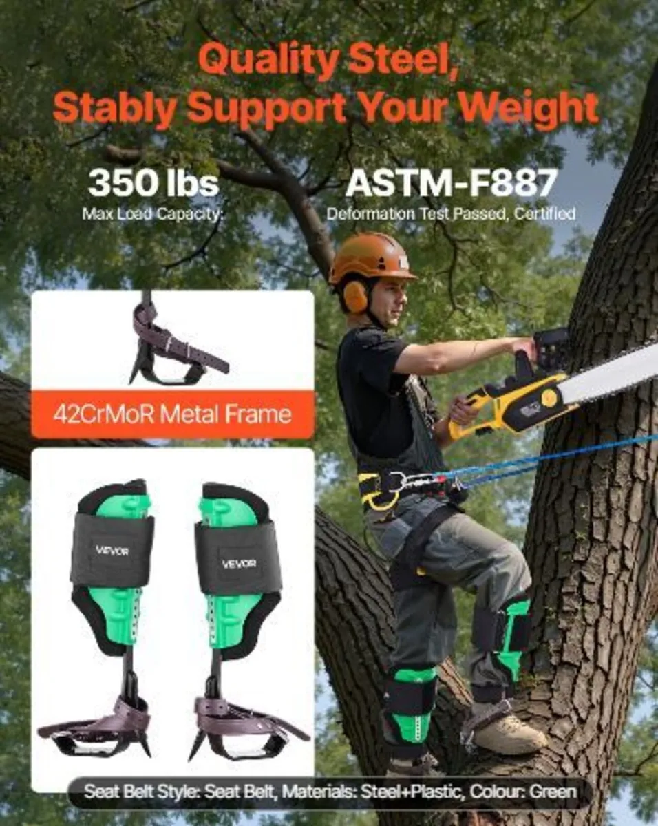 Tree Climbing Spikes Set, Height-Adjustable - Image 2