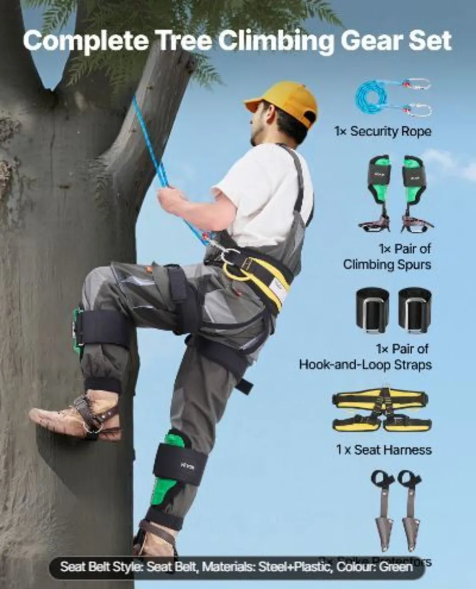 Tree Climbing Spikes Set, Height-Adjustable - Image 4