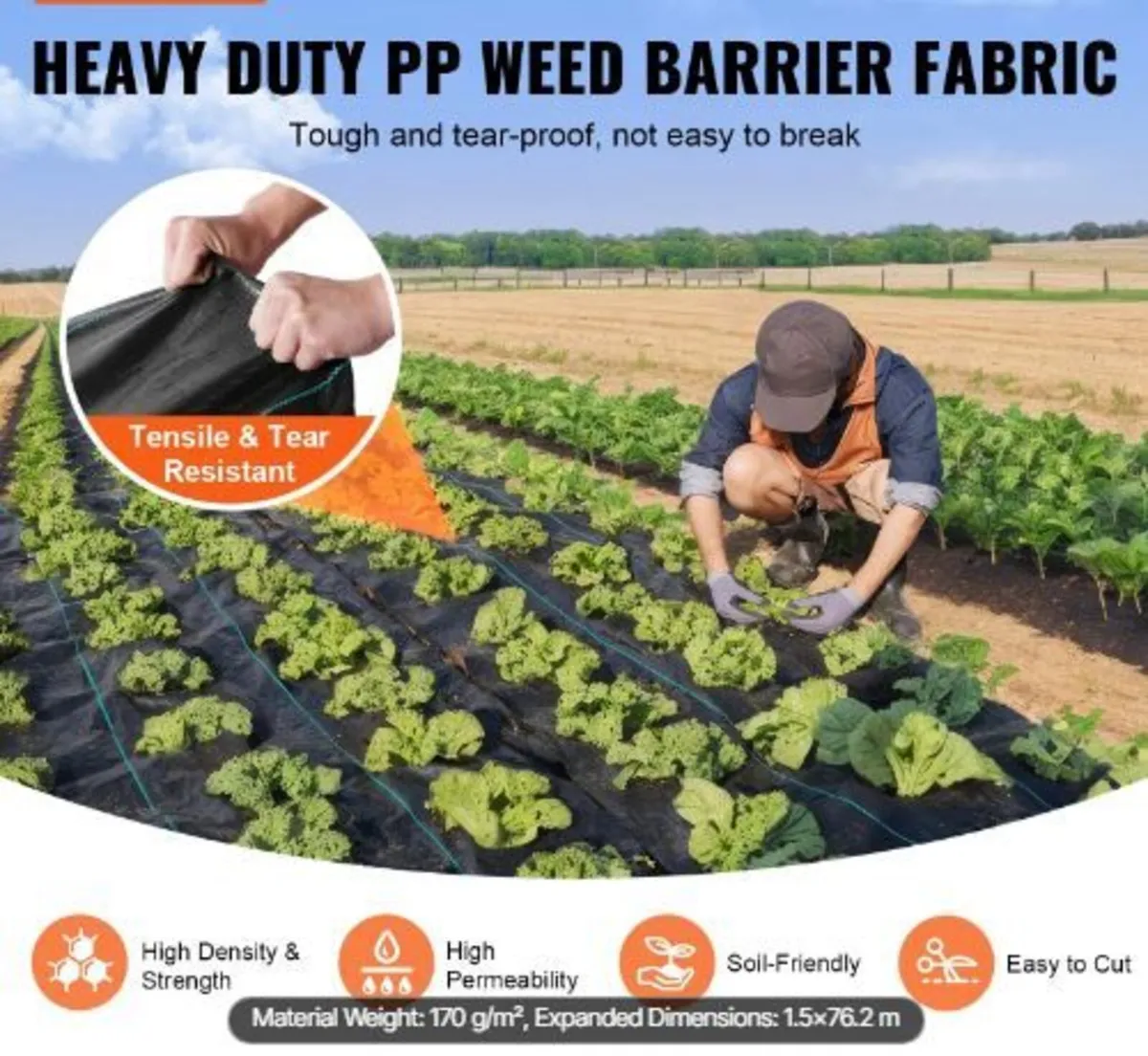Premium Heavy Duty Weed Barrier Landscape Fabric - Image 3