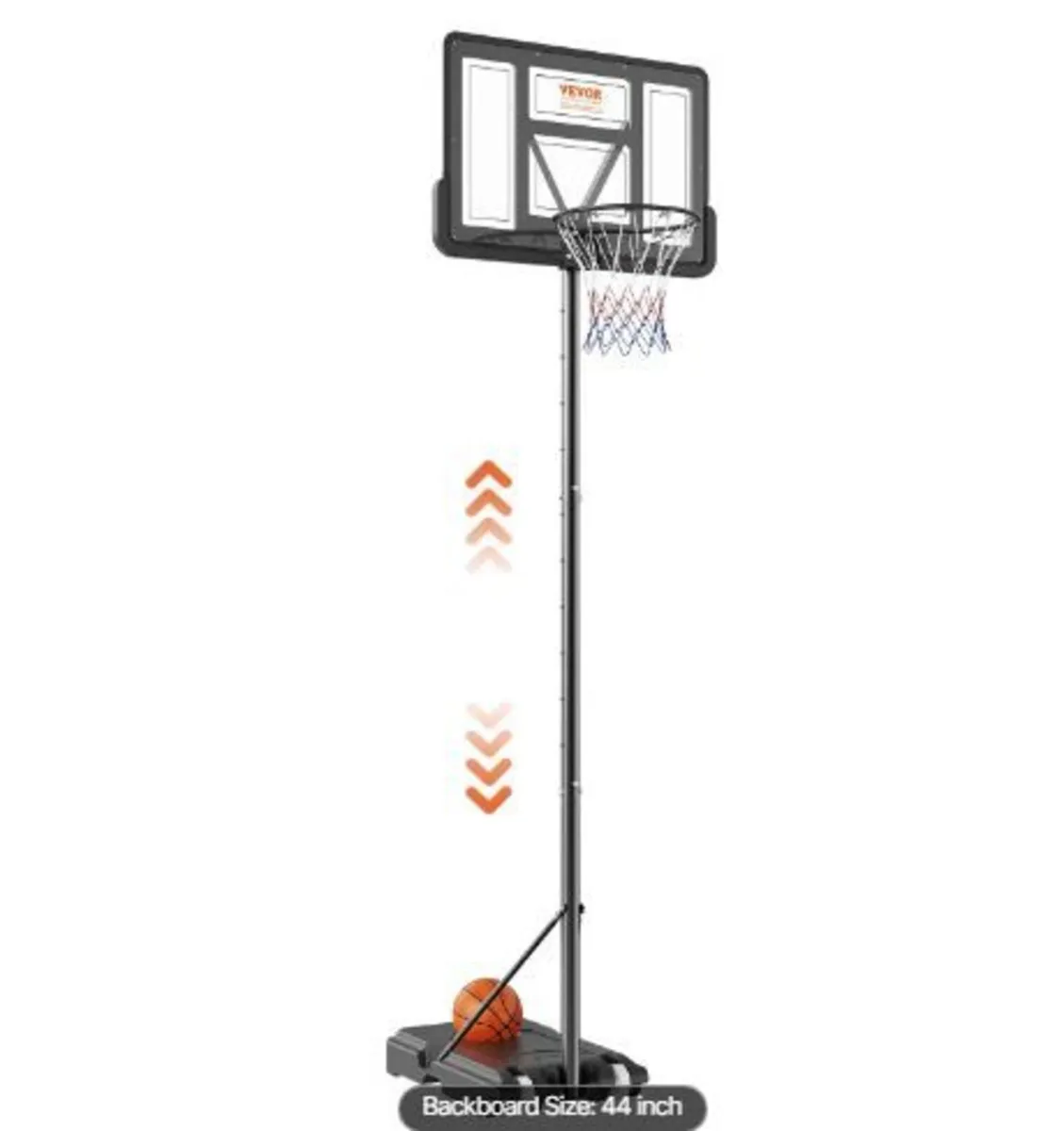 Basketball Hoop, 4-10 ft Adjustable Height - Image 1