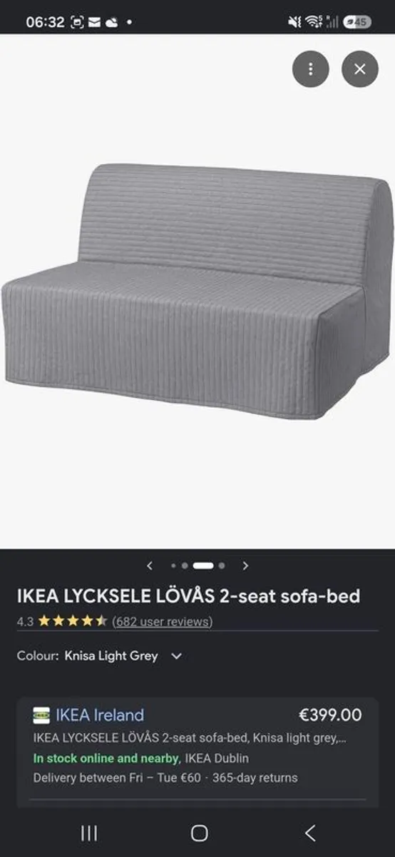 Ikea 2 seats sofa bed - Image 1