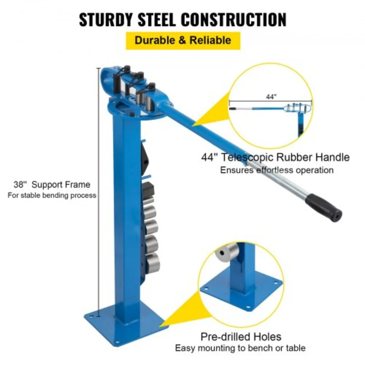 Compact Bender Metal Manual Floor Type 7 Dies 1-3" - Image 2