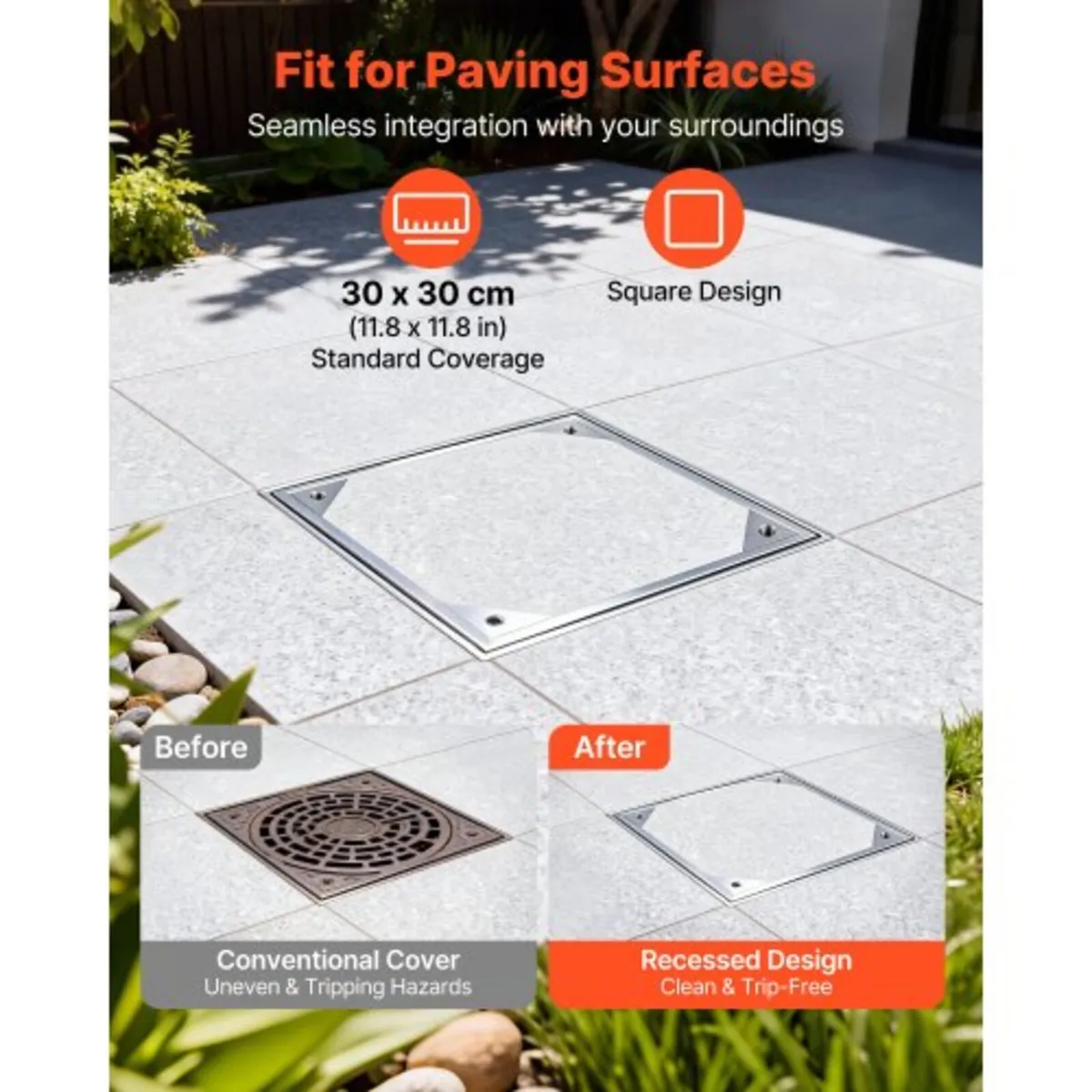 Manhole Cover with Frame, 300 x 300mm Invisible Re - Image 2