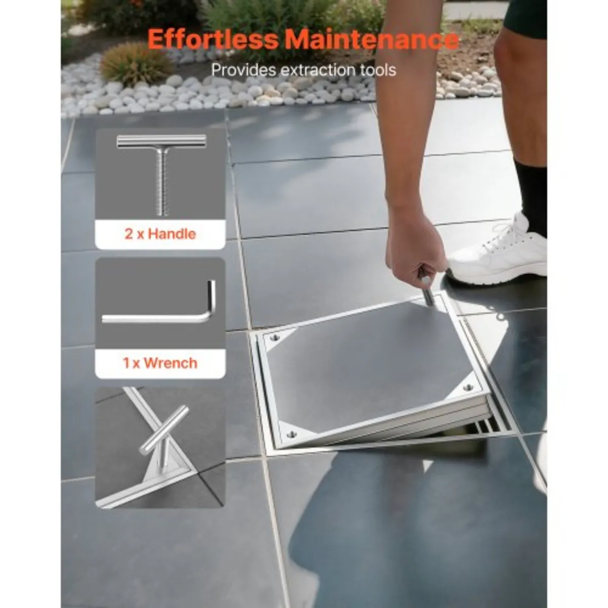 Manhole Cover with Frame, 400 x 400mm Invisible Re - Image 4