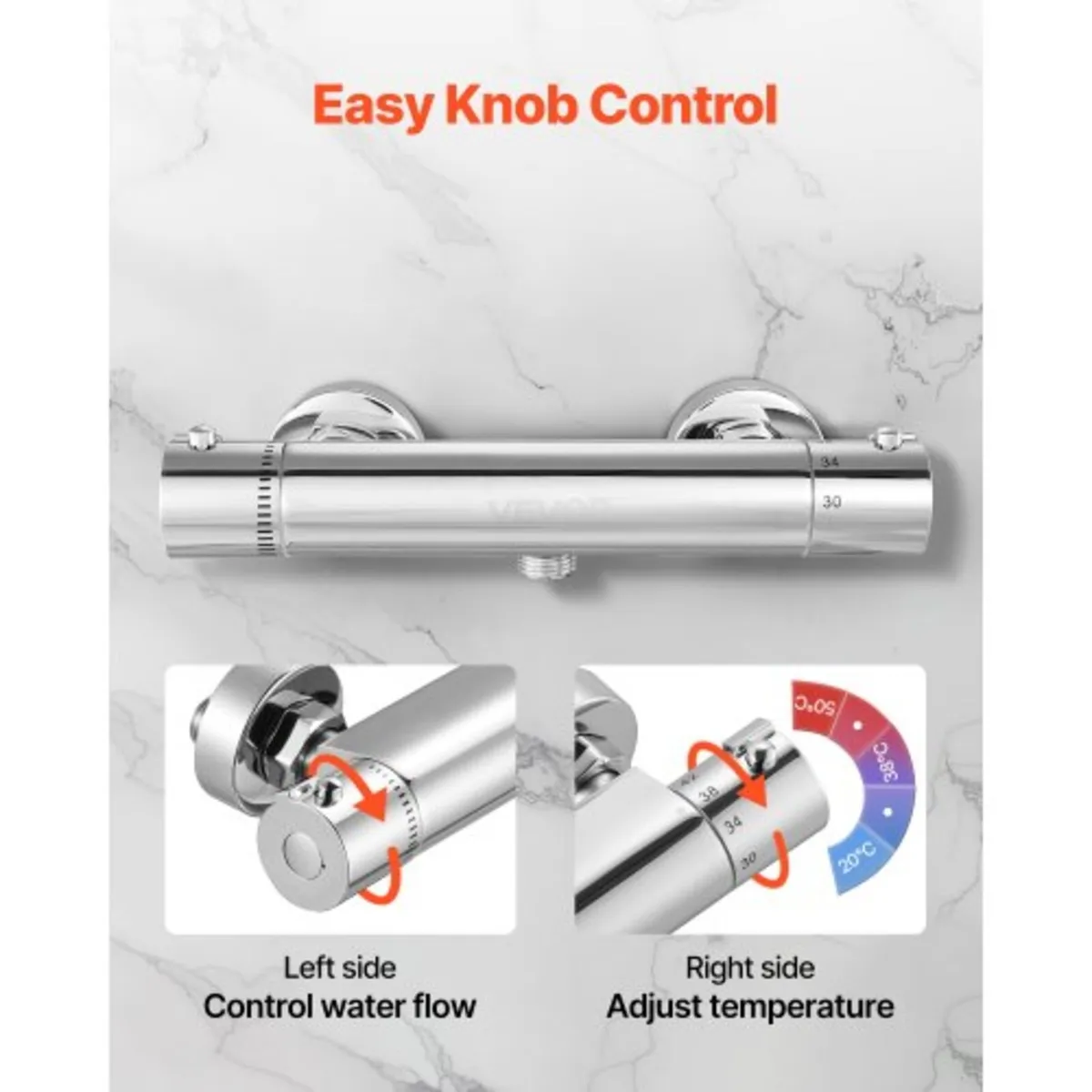 Thermostatic Shower Faucet Valve, 38℃ Secure Lock - Image 4