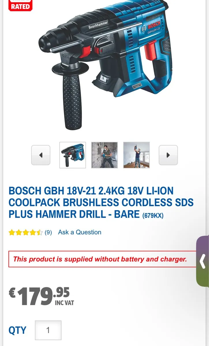 Bosch 18v sds 2 batteries - Image 2