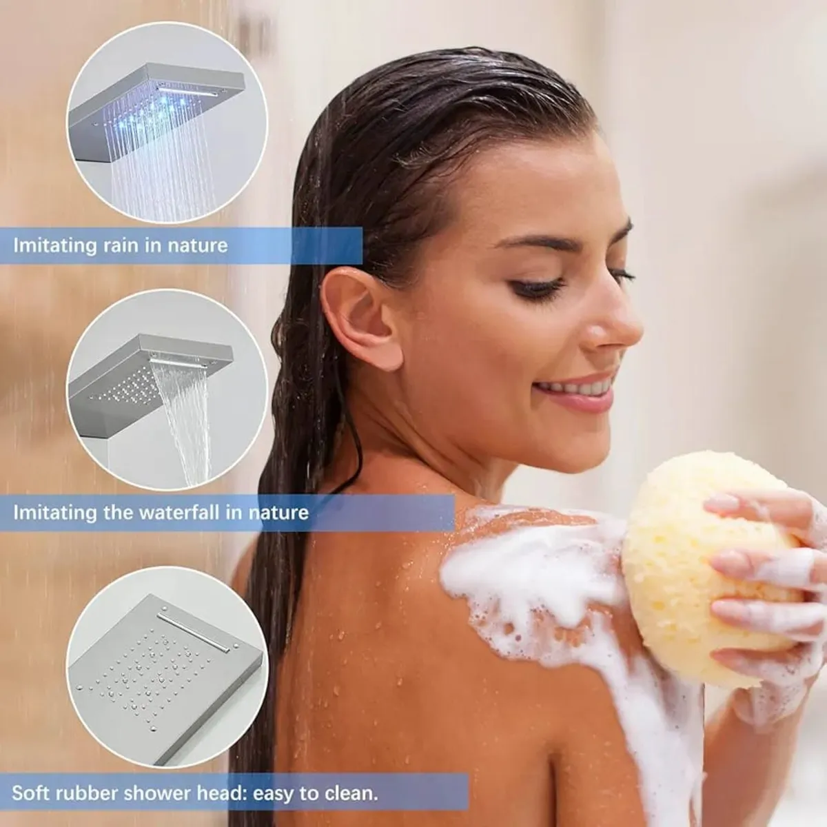 Bath Shower Mixer Shower Tower Panel System with S - Image 4