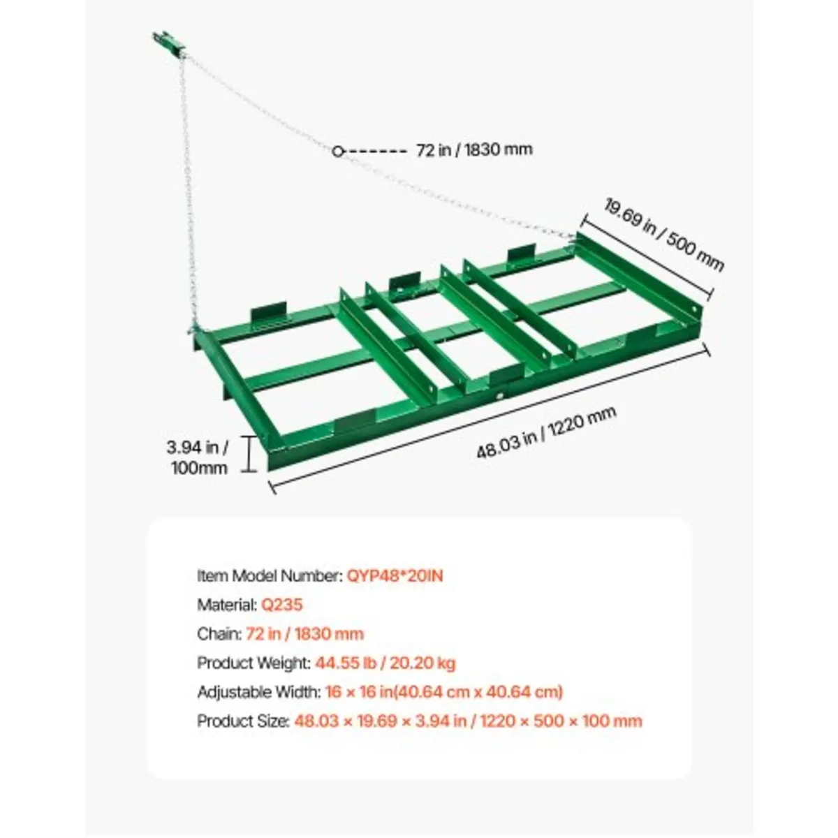 Drag Harrow, 4 ft Heavy Duty Tow Behind Drag Harro - Image 2