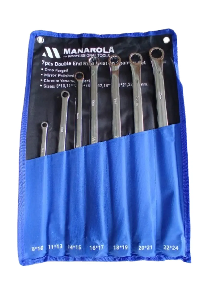 7PC DOUBLE-END RING AVIATION SPANNER SET