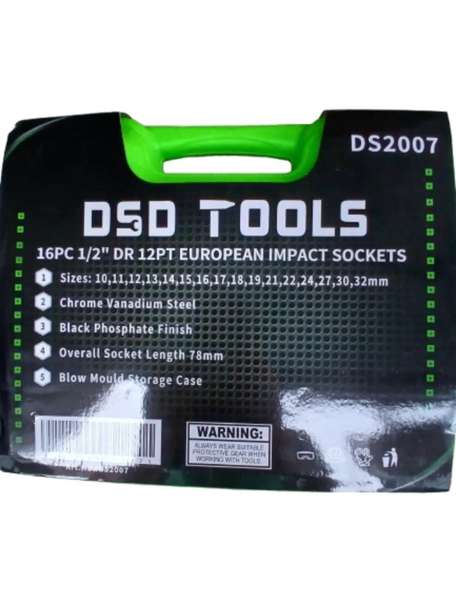 16PC 1/2″ DRIVE 12-POINT DEEP IMPACT SOCKET SET - Image 2