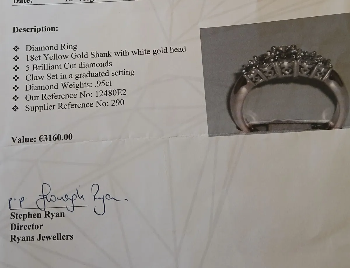 18 carat yellow gold Diamond Ring - Image 3