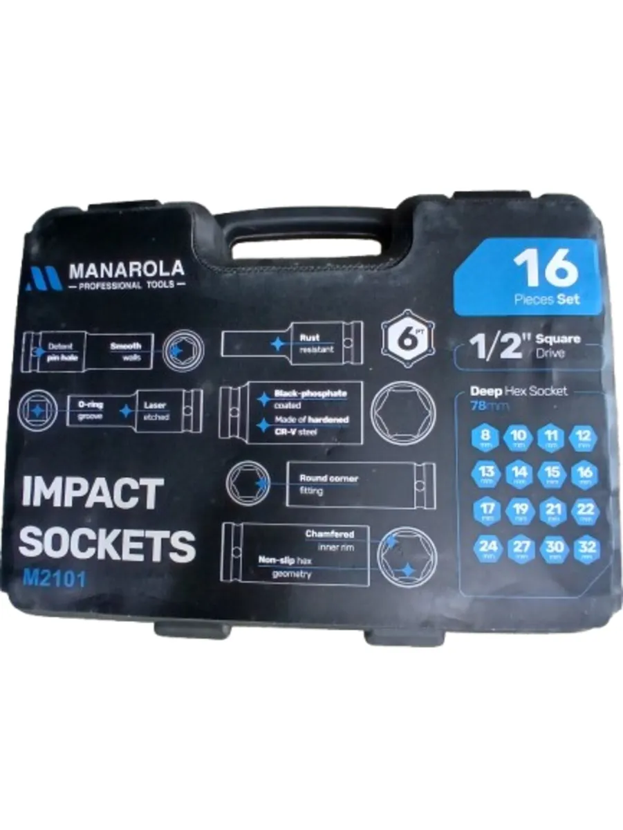 Manarola 16-Piece 1/2" Deep Impact Socket Set - Image 2