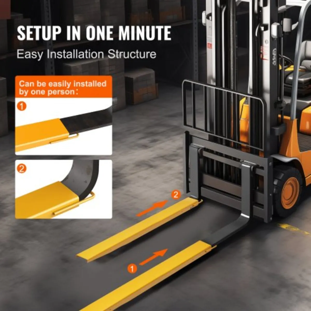 Pallet Fork Extensions, 84" Length 5.5" Width, Hea - Image 2