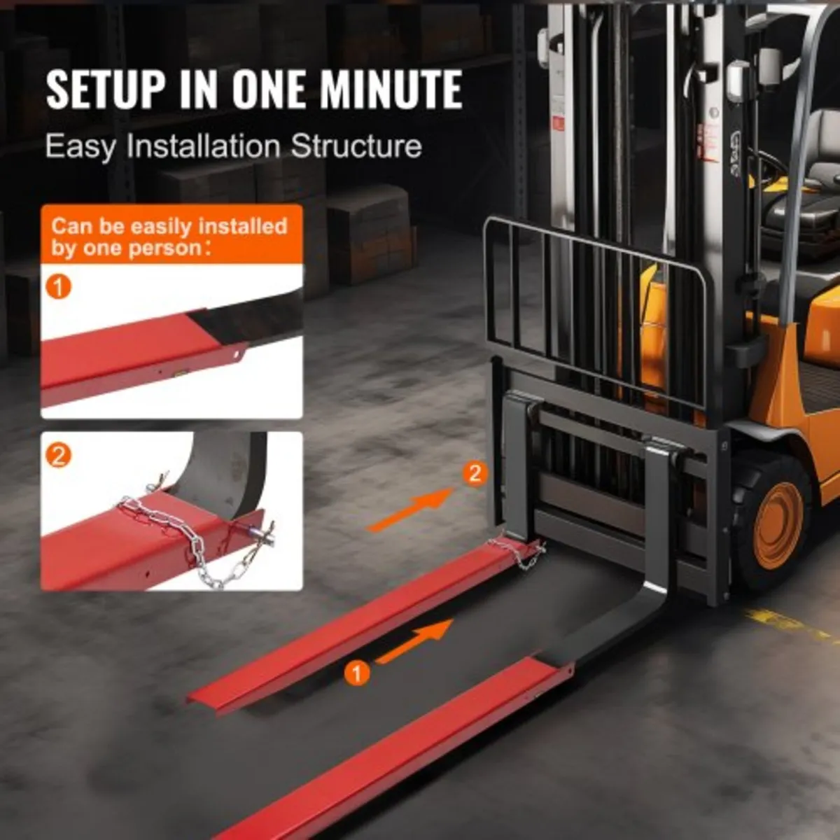 Pallet Fork Extensions, 82" Length 4.5" Width, Hea - Image 3
